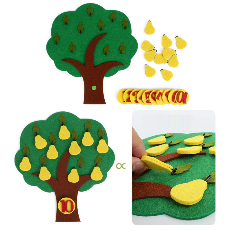 Montessori Đồ Chơi Học Đếm Số Quả Táo Giáo Dục Sớm Cho Bé