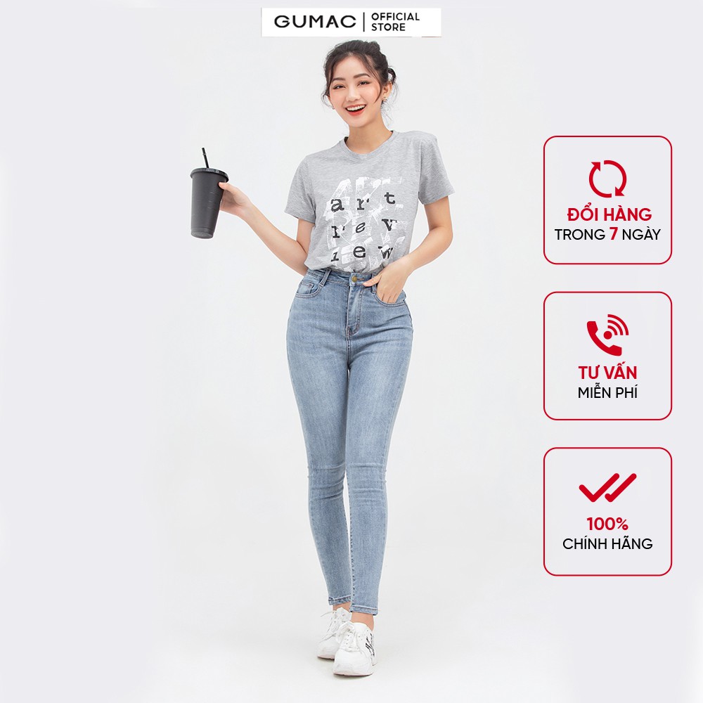 [Mã WABRGM11 giảm 10% đơn 250K] Áo thun nữ in chữ Art Review GUMAC nhiều màu, phong cách hàn quốc ATB835 | BigBuy360 - bigbuy360.vn