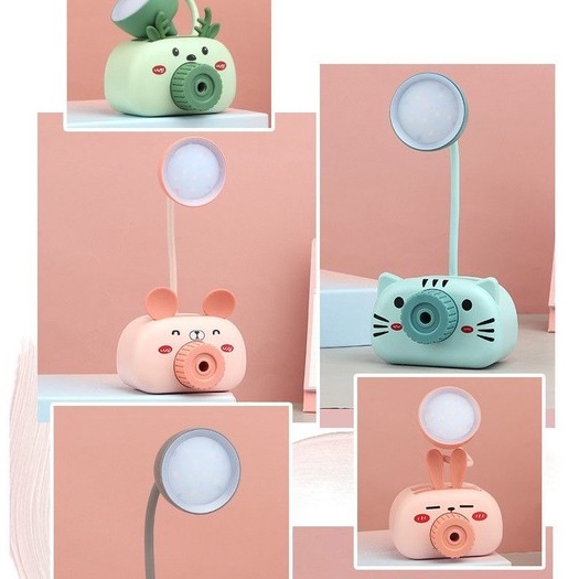 Đèn đọc sách pin sạc có ngăn đựng đồ hình thú Vịt Con Tuần Lộc Trâu Ngố Thỏ con đáng yêu