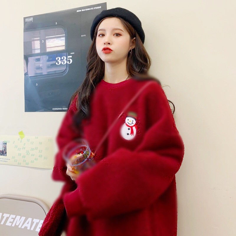 (TẶNG TÚI ĐEO) SET ÁO NỈ BÔNG NOEL COUPLE ĐỎ TRẮNG - ÁO SWEATER Giáng Sinh Cây Thông Người Tuyết Ulzzang :snowman_withou | BigBuy360 - bigbuy360.vn