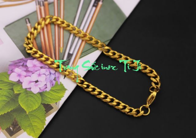 Lắc tay kiểu lặc mạ vàng 5ly