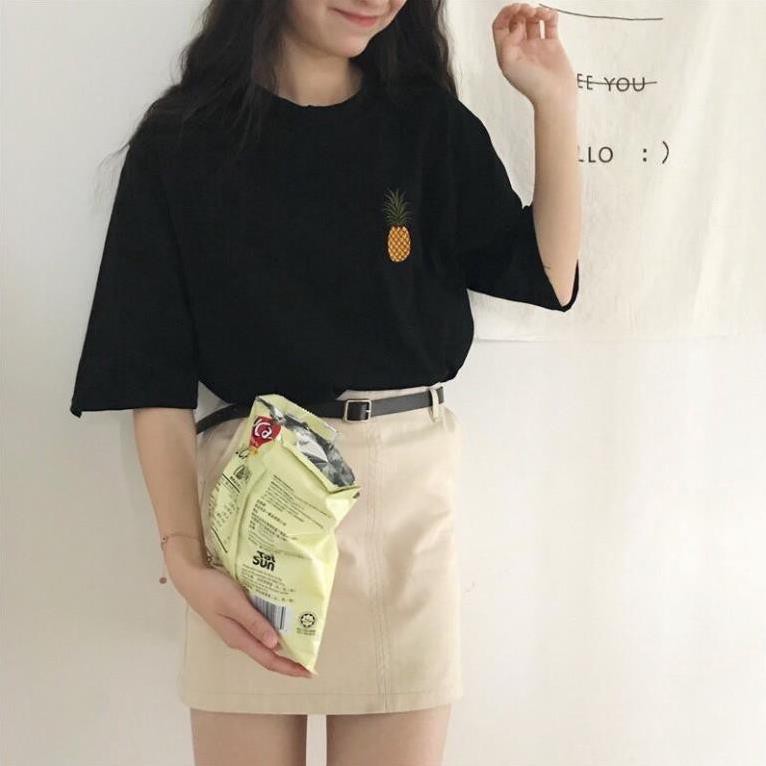 Áo Thun Thời Trang Hàn Quốc Thêu Hình Quả Dứa Siêu Hot cho bạn trẻ trung, năng động và tự tin