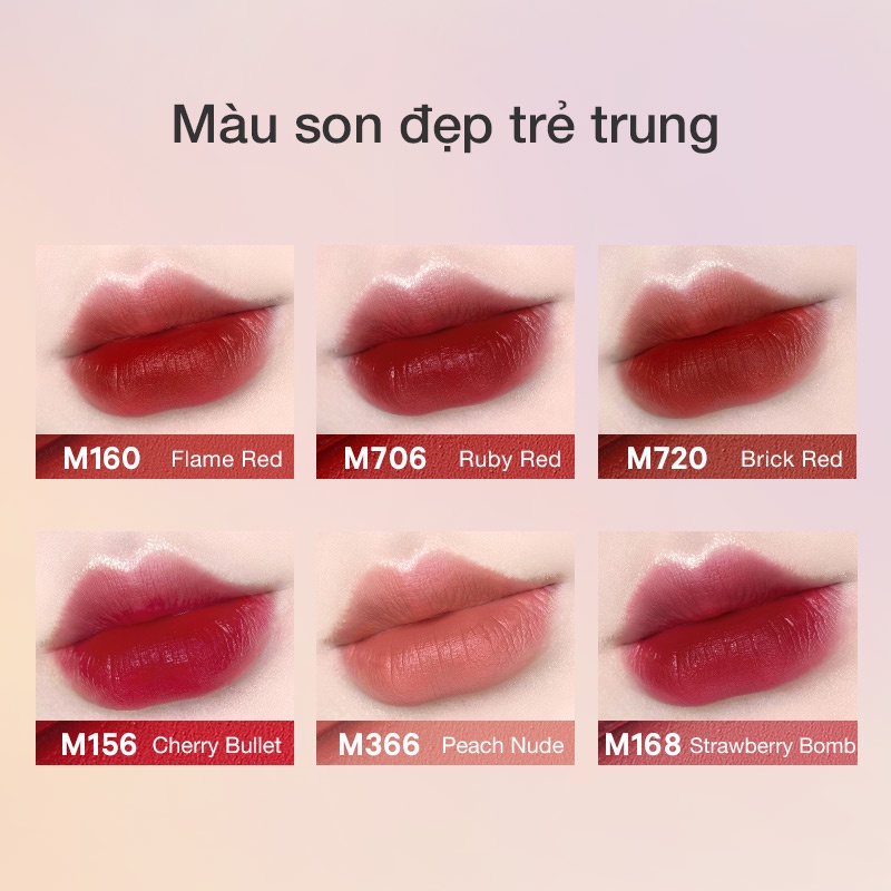Son Kem Lì Pink Bear X Peach Cat Butter Cream Lâu Trôi Không Khô Môi 6 Màu 2.5g | BigBuy360 - bigbuy360.vn