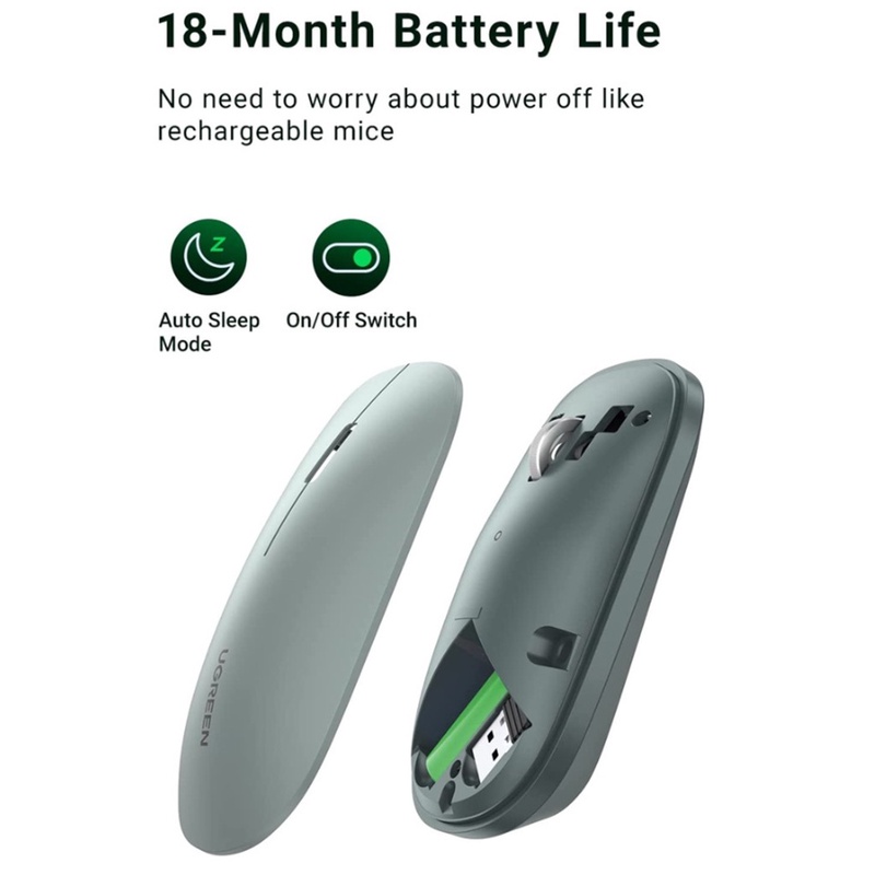 Chuột không dây 2.4G Silent Click 4000 DPI  CAO CẤP Ugreen 90372 - Hàng chính hãng