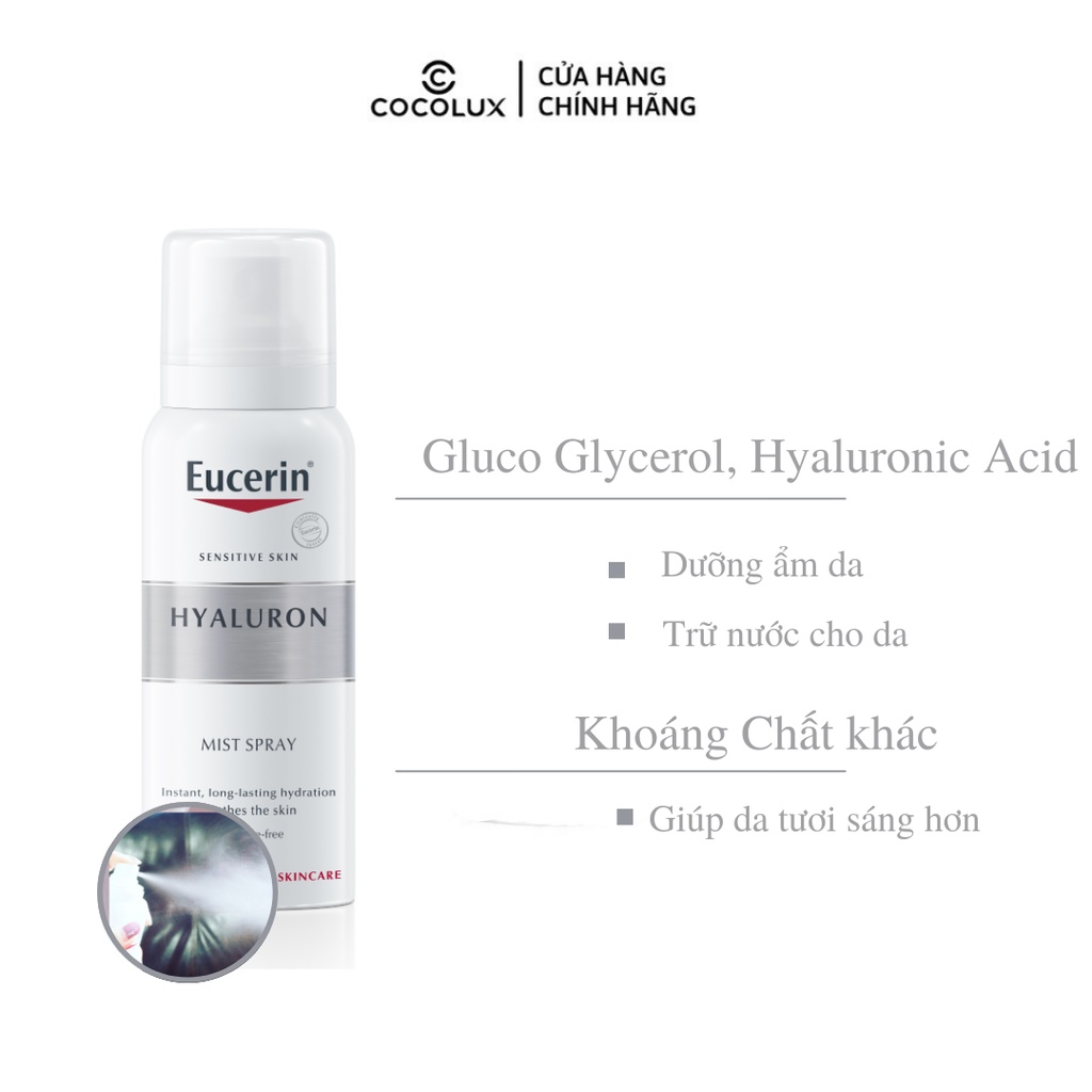 Xịt Dưỡng Ẩm Eucerin Cho Da Nhạy Cảm Hyaluron Mist Spray 150ml