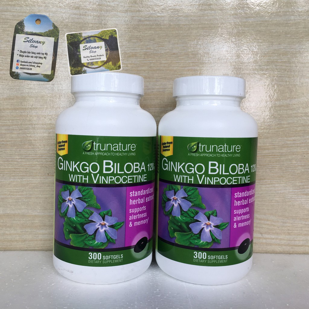 Ginkgo Biloba 120mg Trunature - Hoạt huyết dưỡng não - 300 viên