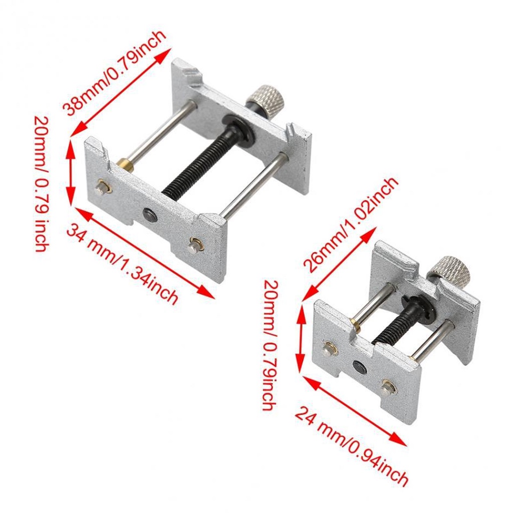 Set 2 đế kẹp sửa chữa máy đồng hồ đeo tay bằng thép