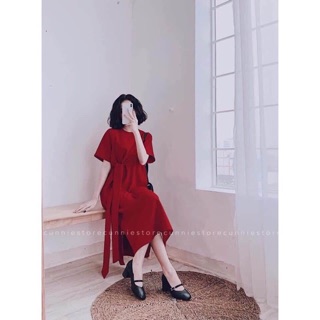 VÁY XUÔNG BUỘC EO NƠ