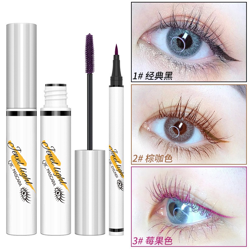 Set mascara và bút kẻ mắt QIC 2 trong 1 chống thấm nước chất lượng cao