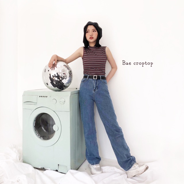 Bae Croptop cổ 3cm không tay