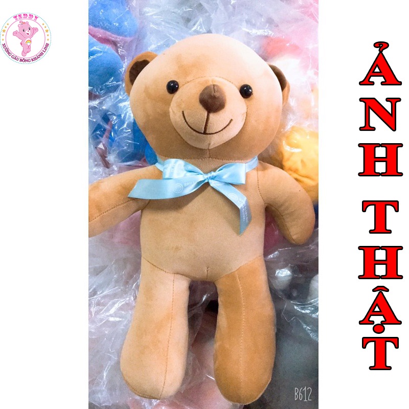 Gấu Bông Teddy Đeo Nơ Size 50Cm 2 Màu Hồng Và Nâu Chất Liệu Cao Cấp Co Dãn 4 Chiều Hàng Xuất Siêu Thị