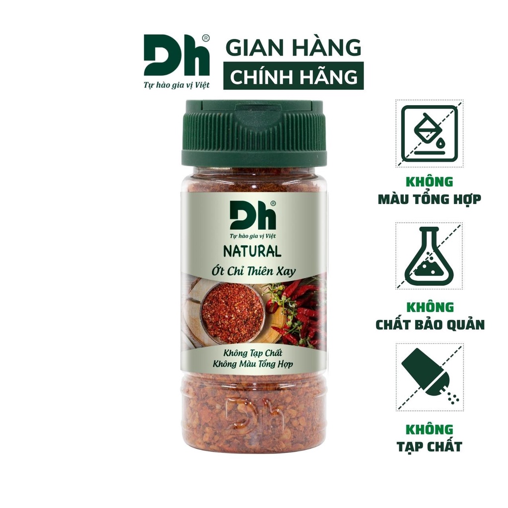 Ớt chỉ thiên xay nguyên chất Natural DH Foods chế biến món ăn 30gr/50gr - DHGVT30