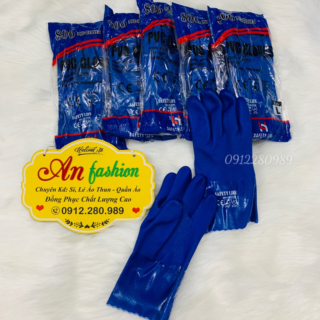 Găng tay Glove 806 chống dầu, chống hóa chất, chống trơn trượt ngành cơ khí Safety _ Hình chụp thật