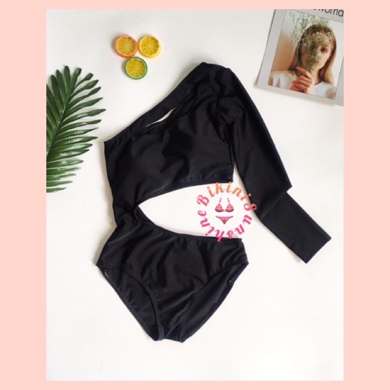 Bikini đồ bơi nữ đi biển 1 mảnh khoét eo một bên tay cách điệu BIKINI SUNSHINE MS-P05