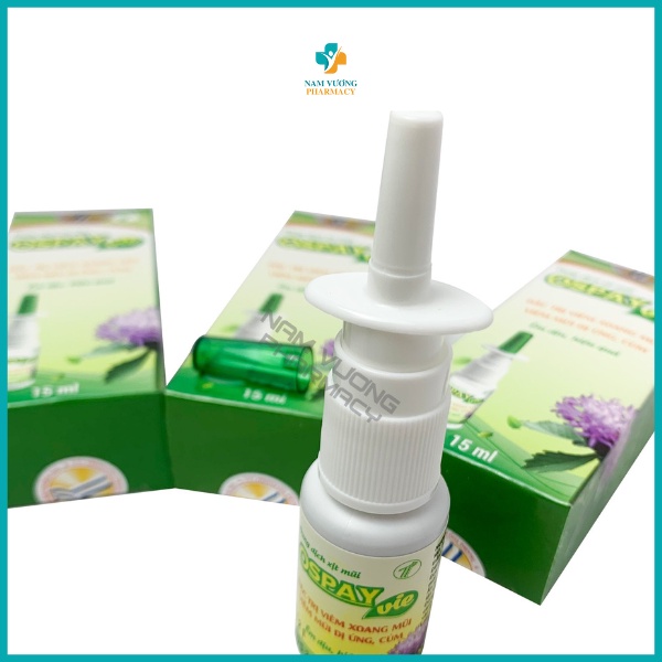 Ospay Vie - Nước xịt mũi kháng khuẩn, giúp thông mũi, ngạt mũi, khó thở - Hộp 15ml