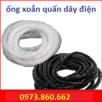 Ống gen xoắn quấn dây điện - Ống xoắn quấn dây điện phi 10 -12 trắng đen -TBĐ