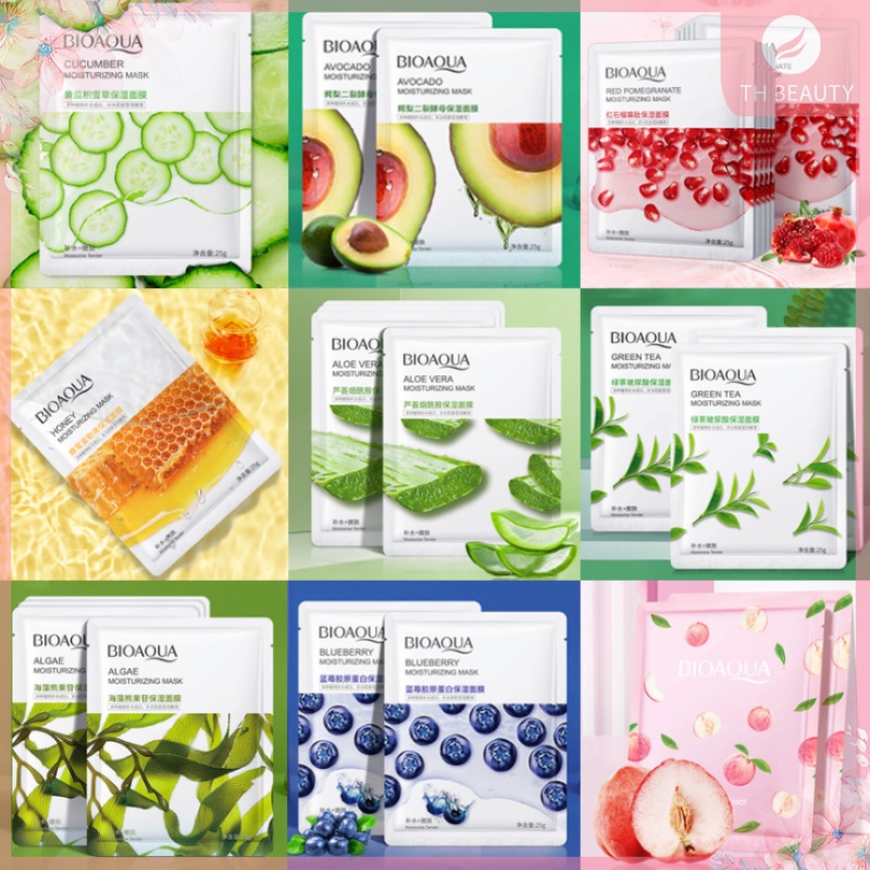 9 mẫu mặt nạ giấy trái cây Bioaqua, Mask nội địa dưỡng da trắng sáng, cấp ẩm, làm mềm da