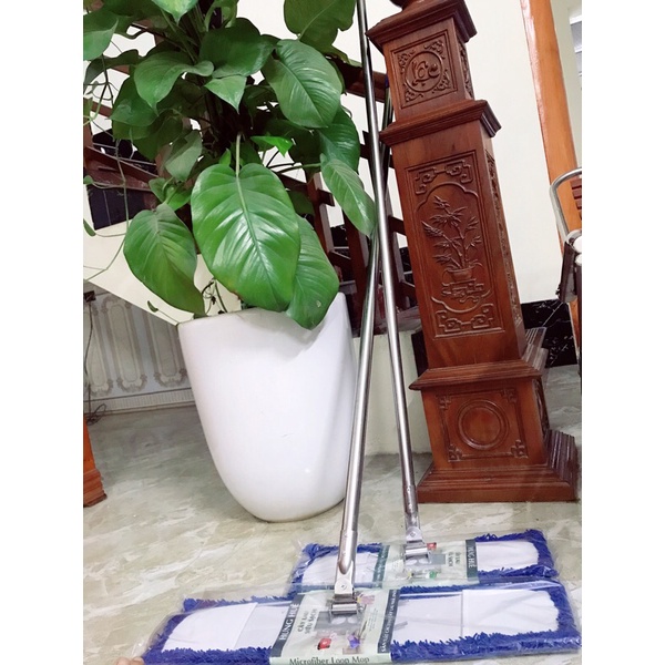 Chổi lau nhà công nghiệp 60cm, 45cm chính hãng Hưng Huê. Tấm lau san hô rời Microfiber