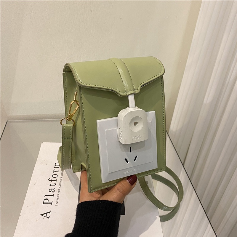 Túi Đeo Vai Hình Vuông Kèm Công Tắc Điện 2022 Thời Trang Hàn Quốc Cho Nữ