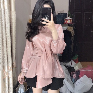 Áo lụa buộc dây eo