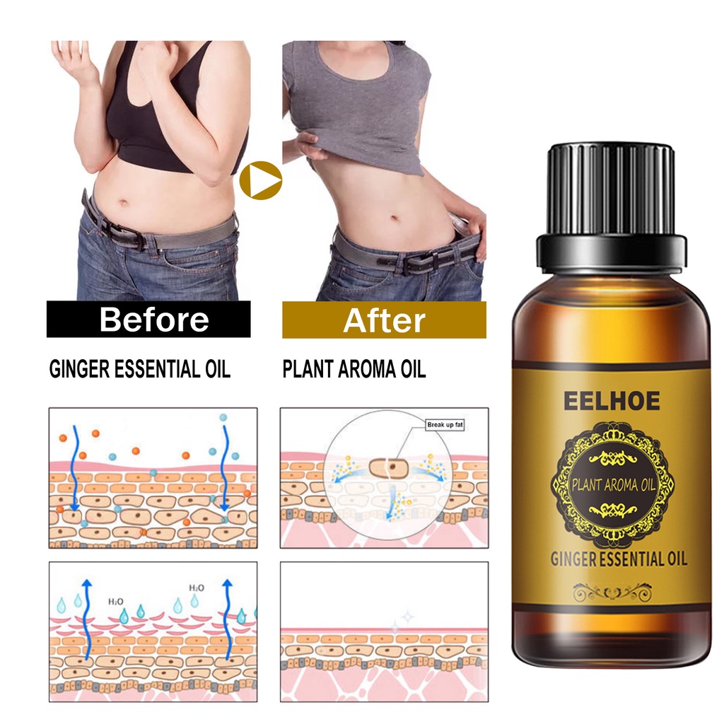 EELHOE     Tinh Dầu Gừng Massage Giảm Béo Định Hình Cơ Thể Cho Nữ  30ML
