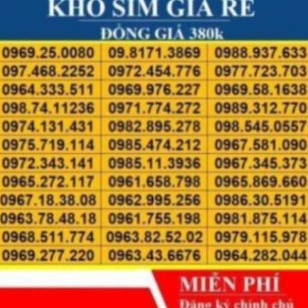 XẢ KHO THANH LÝ SIM SỐ ĐẸP VIETTEL GIÁ RẺ CHỈ 380k