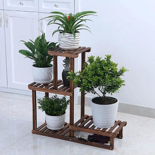 ❈●Hoa đứng ban công trong nhà sàn gỗ cứng chống ăn mòn giá đỡ phòng khách đặc biệt cung cấp chậu trồng cây nhiều