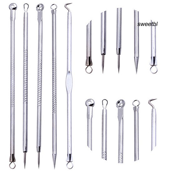 Bộ 5 cây kim nặn mụn giúp loại bỏ mụn đầu đen/mụn nhọt/mụn trứng cá