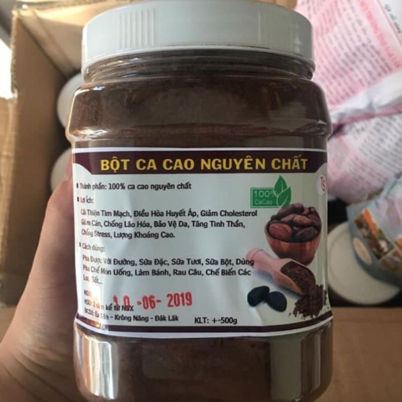 Bột cacao nguyên chất Đắk Lắk hàng chuẩn không pha (Hộp 500g)