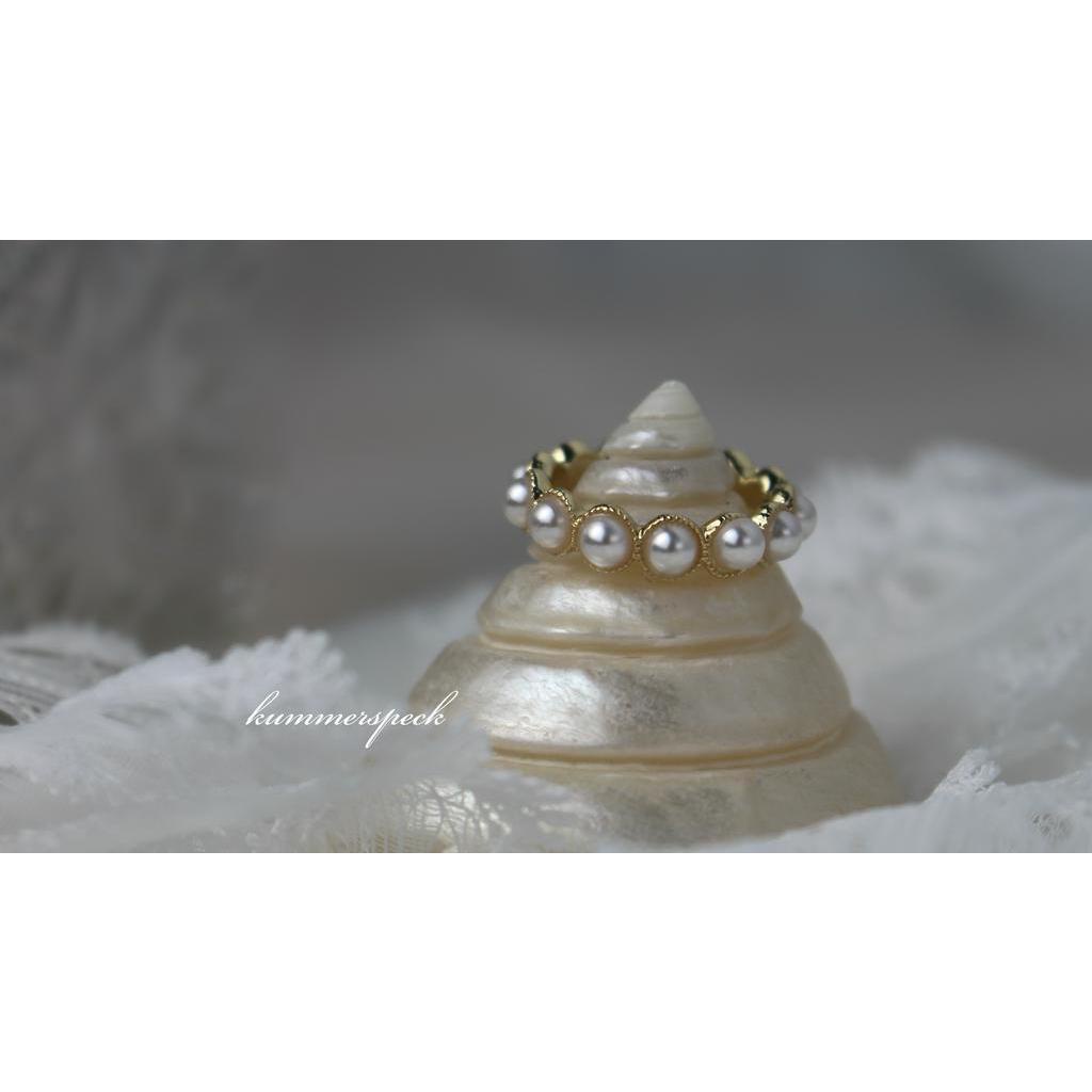 Nhẫn Đeo Tay Kim Loại Đính Ngọc Trai Giả Thanh Lịch Cho Nữ