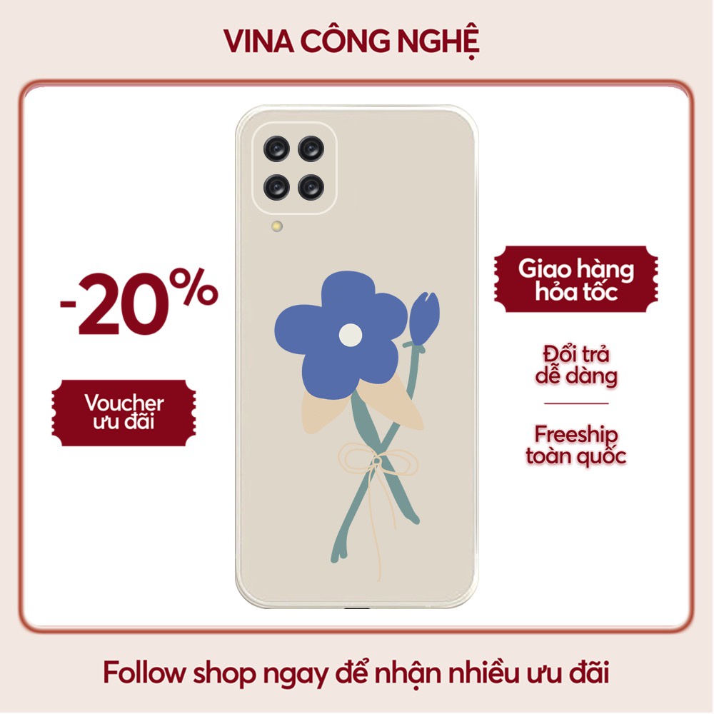 Ốp lưng Samsung A10/A10S/A51/A32/A12/....Silicone TPU dẻo viền vuông bảo vệ camera hình Hoa tím