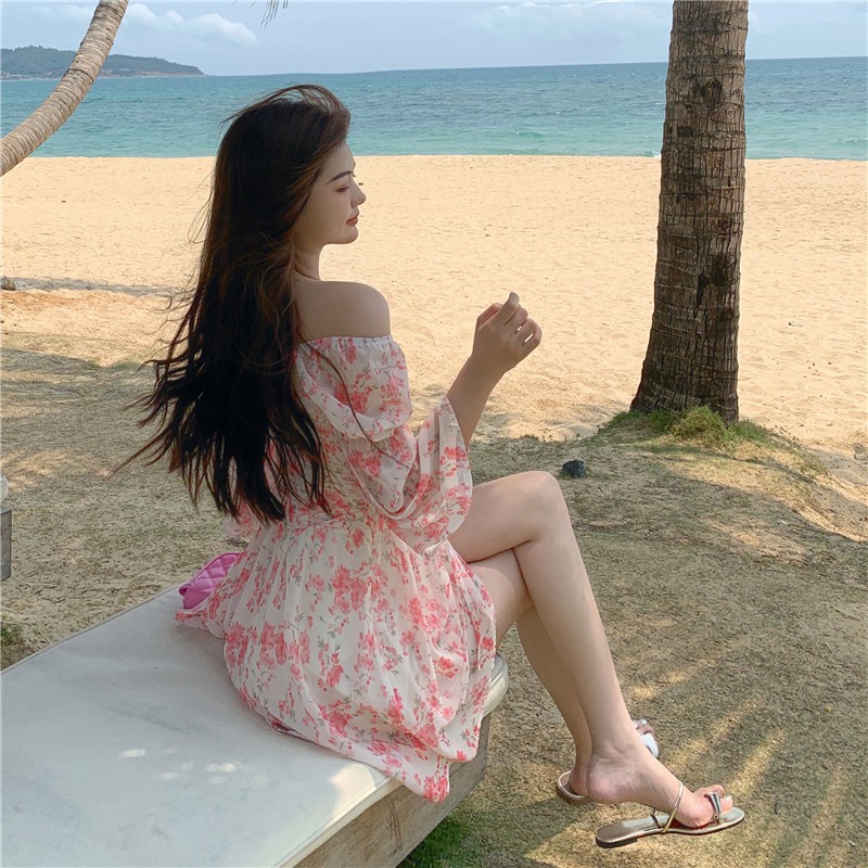 Đầm dáng xòe hoa nhí tay dài mini Emilyshop ulzzang