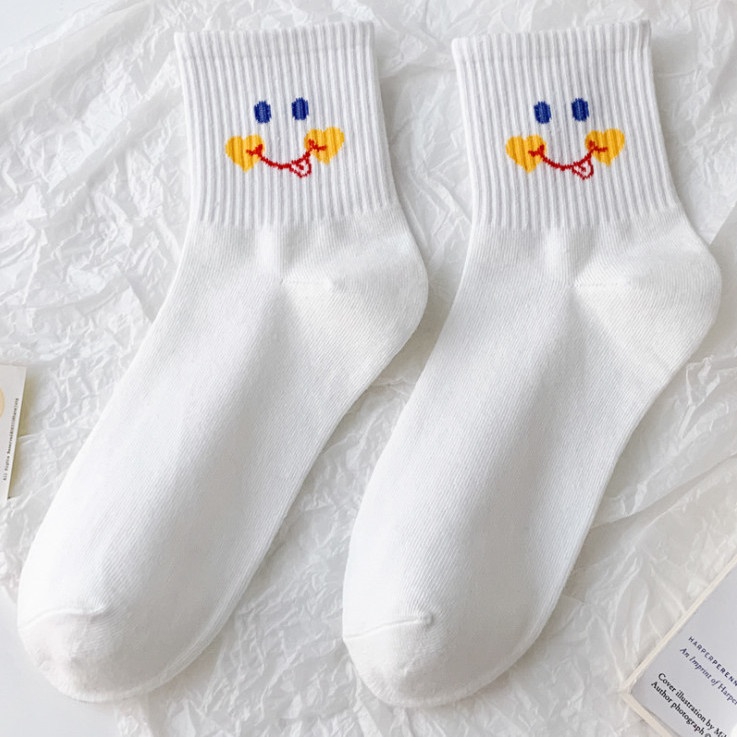 Vớ cotton cổ cao in động vật dễ thương cho nữ