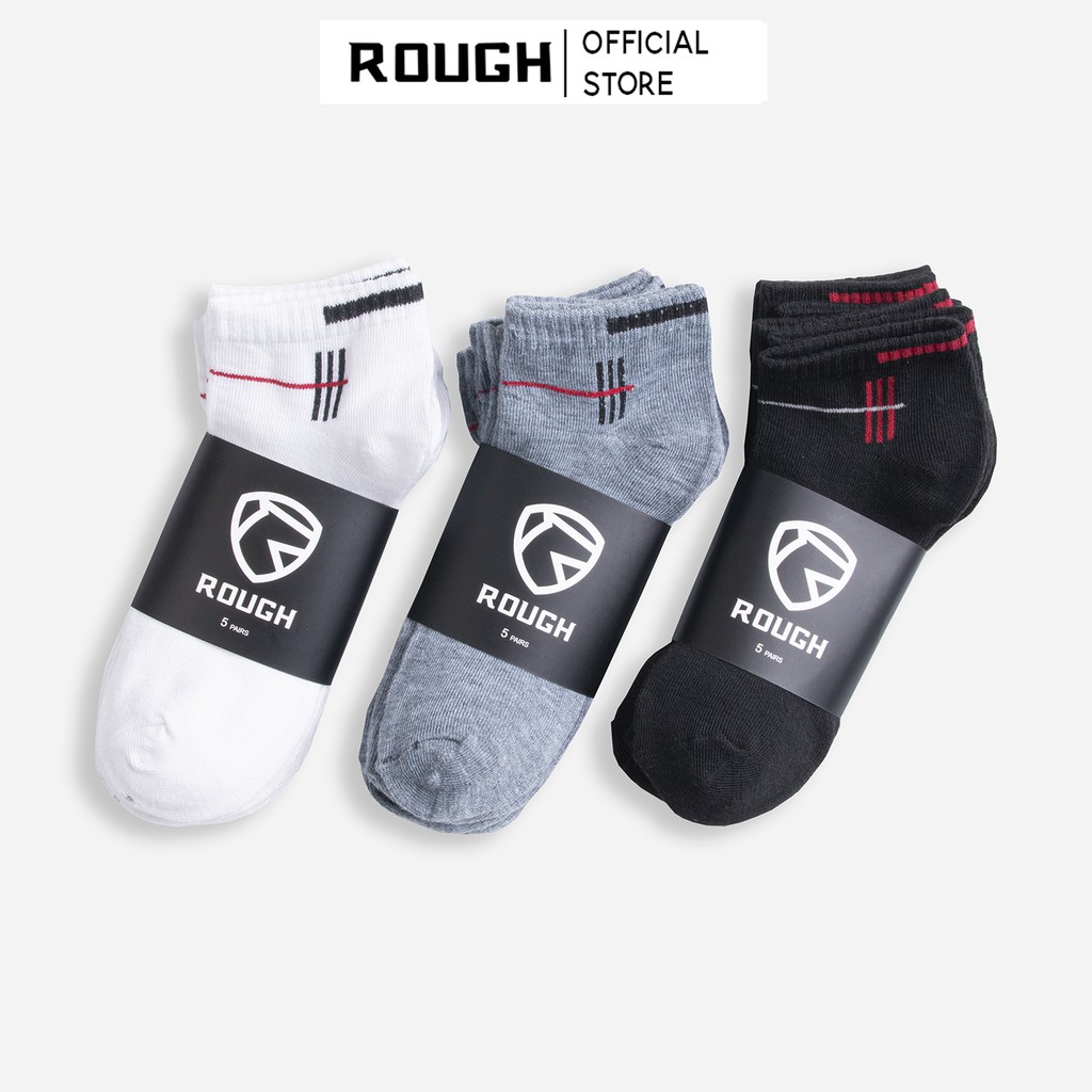 COMBO 5 Đôi Tất Trơn Unisex Nam Nữ Cổ Ngắn ROUGH Màu Vintage Hàn Quốc 10 màu