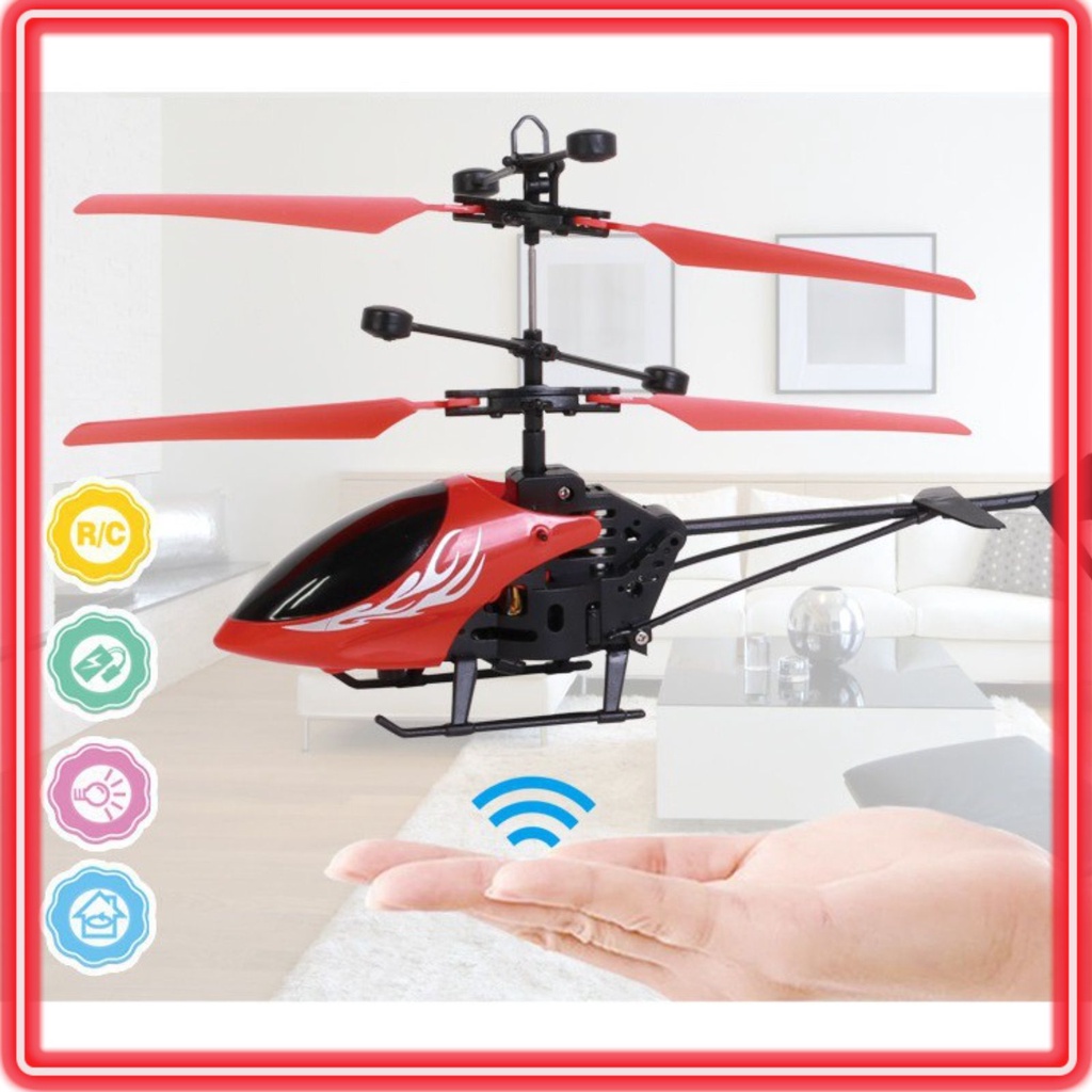 Máy bay trực thăng cảm ứng điều khiển lên xuống bằng tay có đèn led- Đồ chơi yêu thích dành cho bé