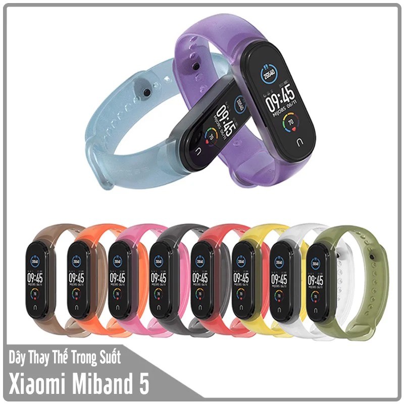 Dây đeo thay thế cho Xiaomi Miband 5 Mijobs trong suốt