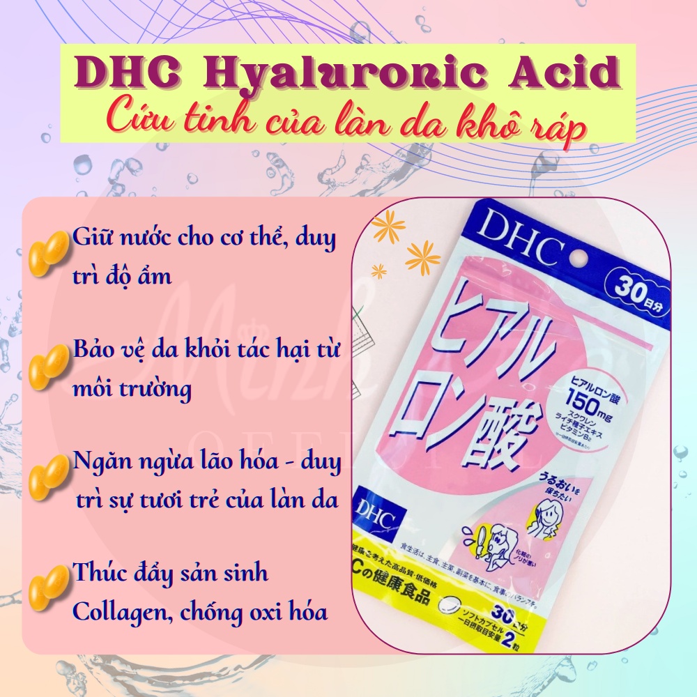 Viên Uống DHC Hyaluronic Acid giúp giữ ẩm cấp nước gói 60 viên cho 30 ngày