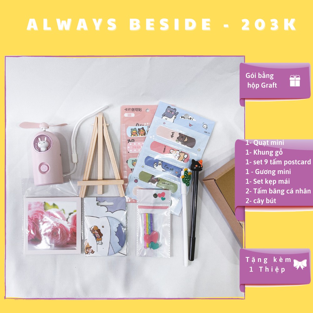 Set quà tặng học sinh dành cho bạn nữ/ set 9 món - Always Beside