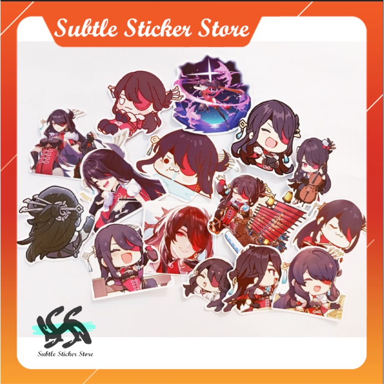 Set 10/15  Sticker Beidou game Genshin Impact hình dán trang trí vali, điện thoại, laptop.. siêu đẹp