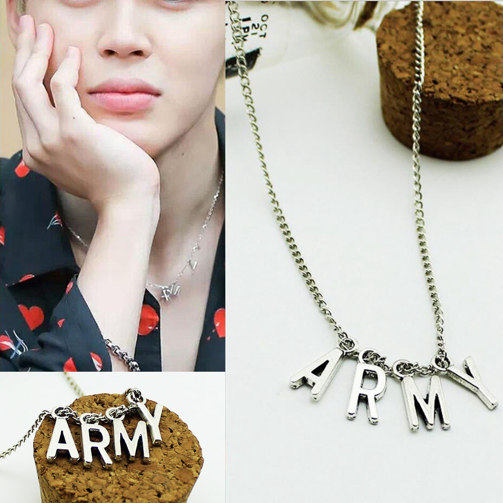 Dây chuyền mặt chữ ARMY BTS KPOP