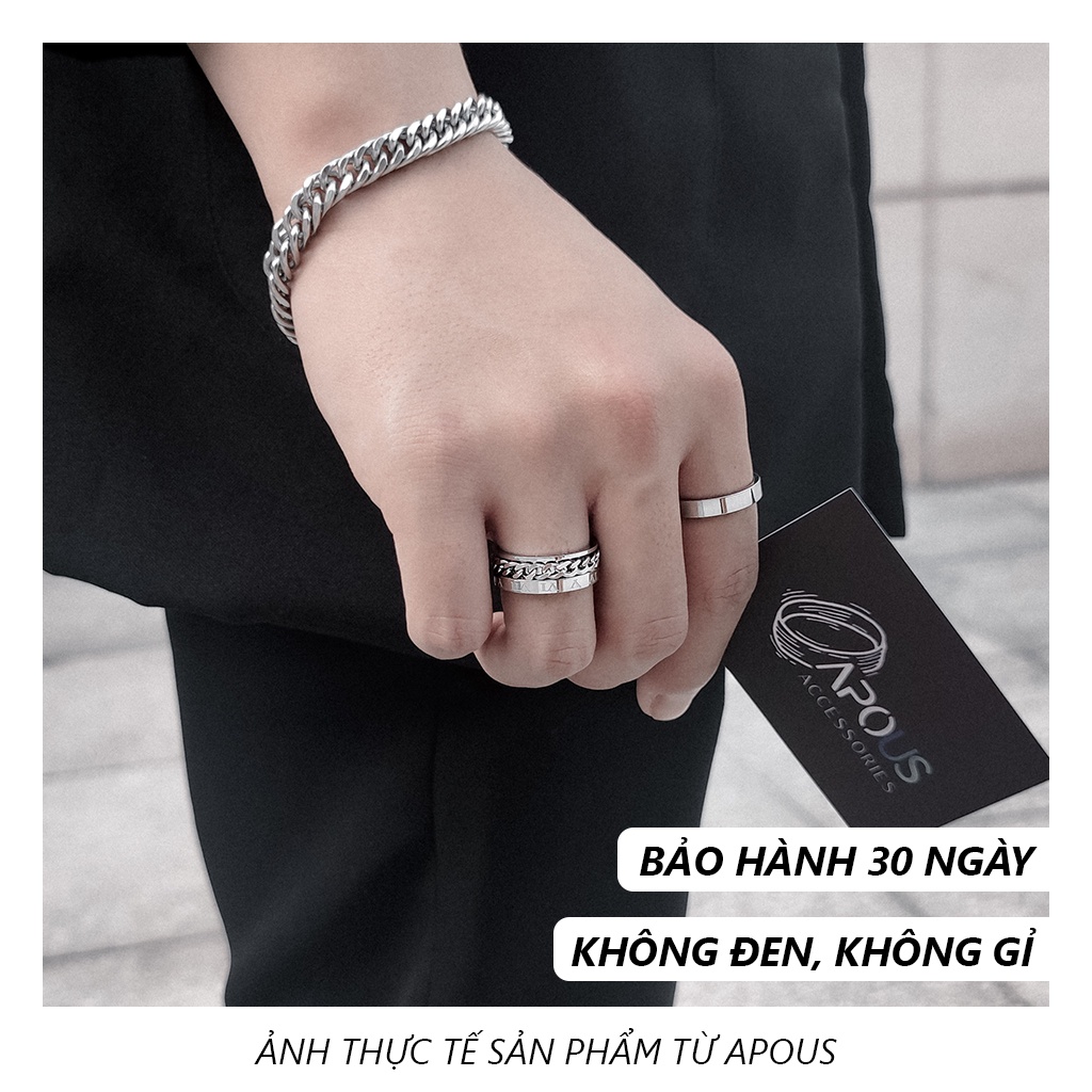 Nhẫn nam nữ Basic Trơn 4mm - Thép không gỉ - Phụ kiện trang sức Unisex Apous