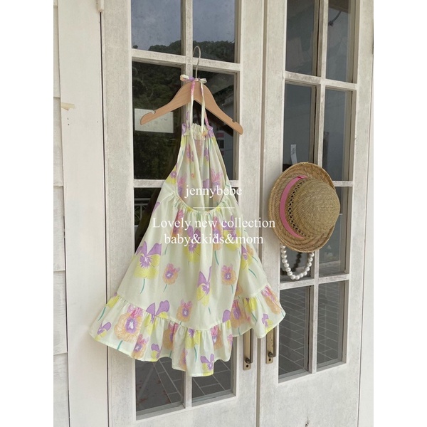 Váy Hoa Buộc Dây Hở Lưng Jennybebe Cao Cấp Bé Gái