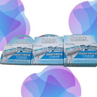 Vỉ 4 lưỡi dao cạo râu Schick Quattro 4 Titanium - Nhật Bản