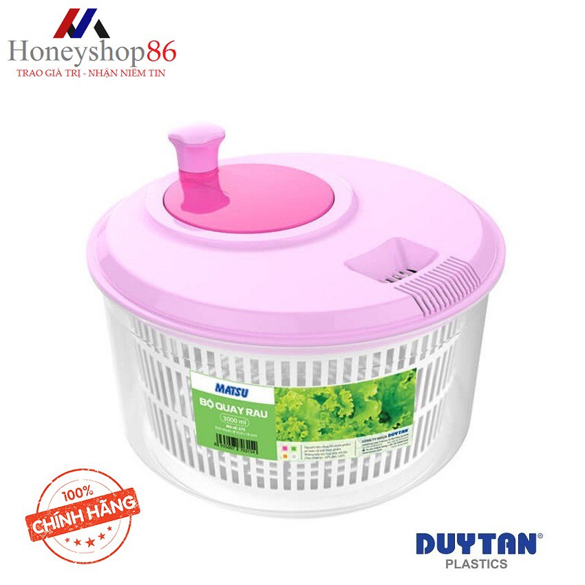 Bộ quay rau  Duy Tân (Ø 26,2 x 20 cm) Size Lớn.Dùng quay rau,củ mau khô sau khi rửa.HONEYSHOP86