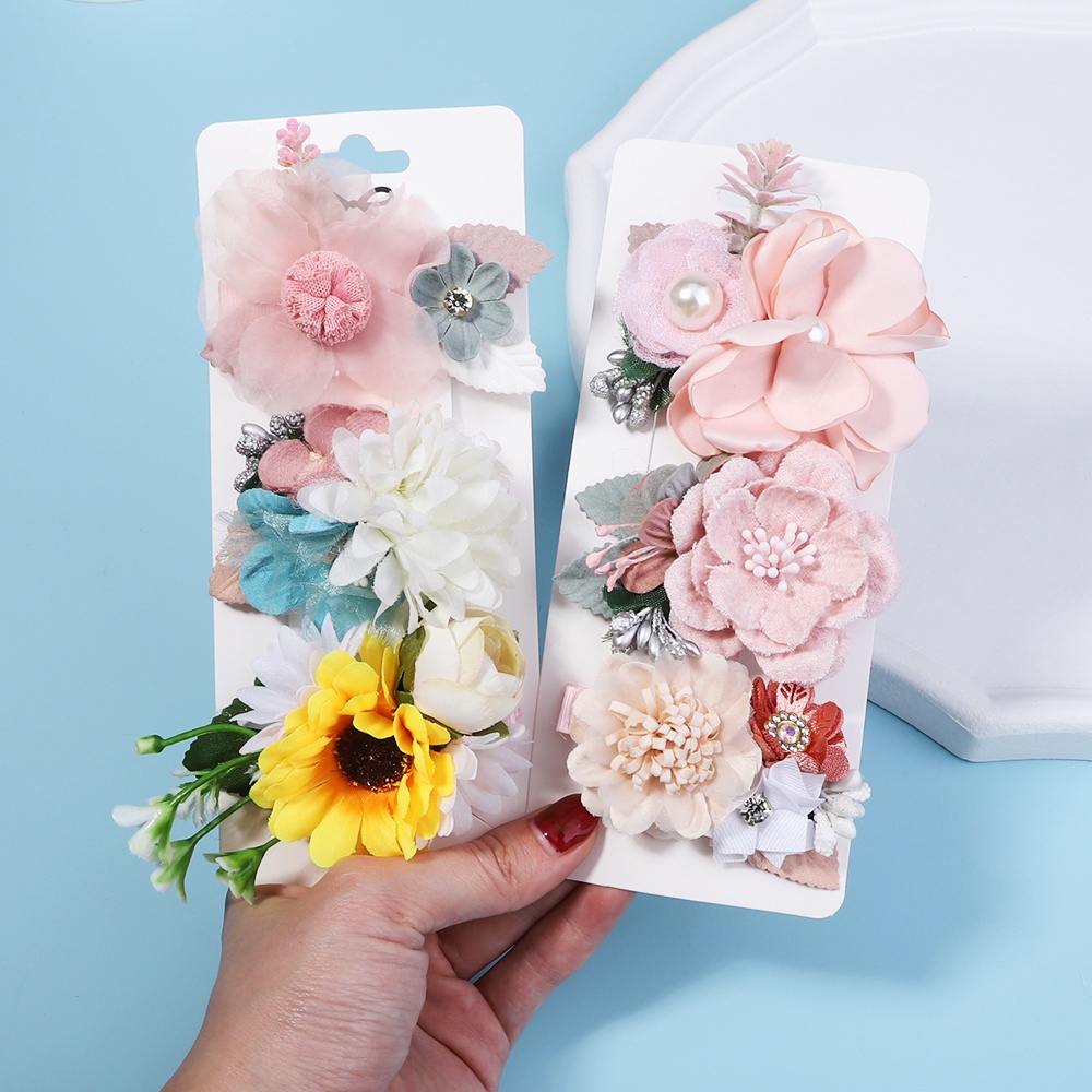 Set 3 kẹp tóc KIDSBOWS gắn hoa giả thời trang xinh xắn cho bé gái