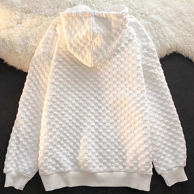 Áo Khoác Hoodie Tay Dài Dáng Rộng Màu Trơn Có Khóa Kéo Thời Trang Xuân Thu Phong Cách Hàn Quốc Cho Nam