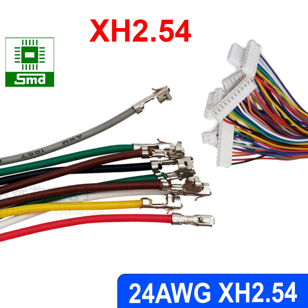Dây XH2.54 24AWG 0.2 mm bấm sẵn cose 1 đầu 2 đầu nhiều màu 2P 3P 4P Dây bus XH 2.54 mm 10Cm 20Cm 30Cm Đỏ đen trắng xanh