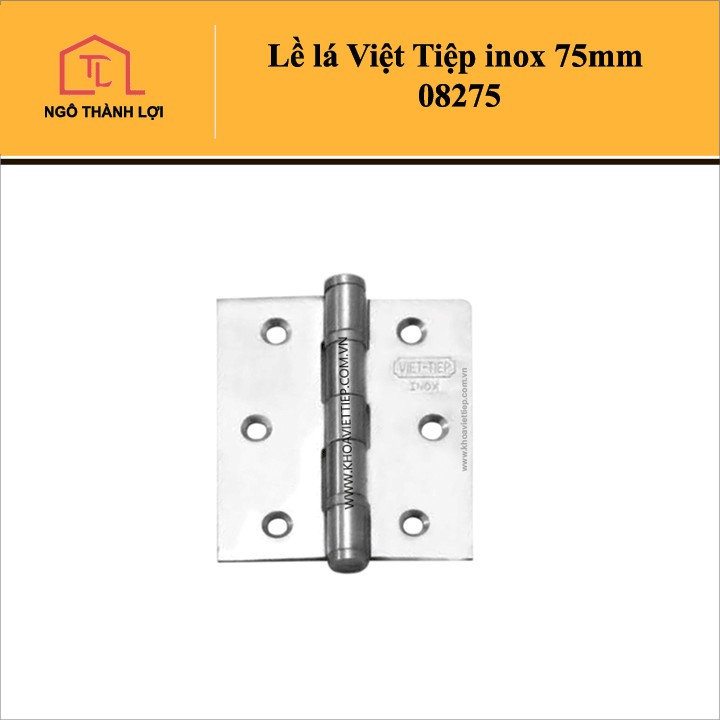 Bản lề lá Việt Tiệp inox trắng 08275 (75mm), 08205 (100mm), 08225 (125mm) - 1 bộ 2 cặp