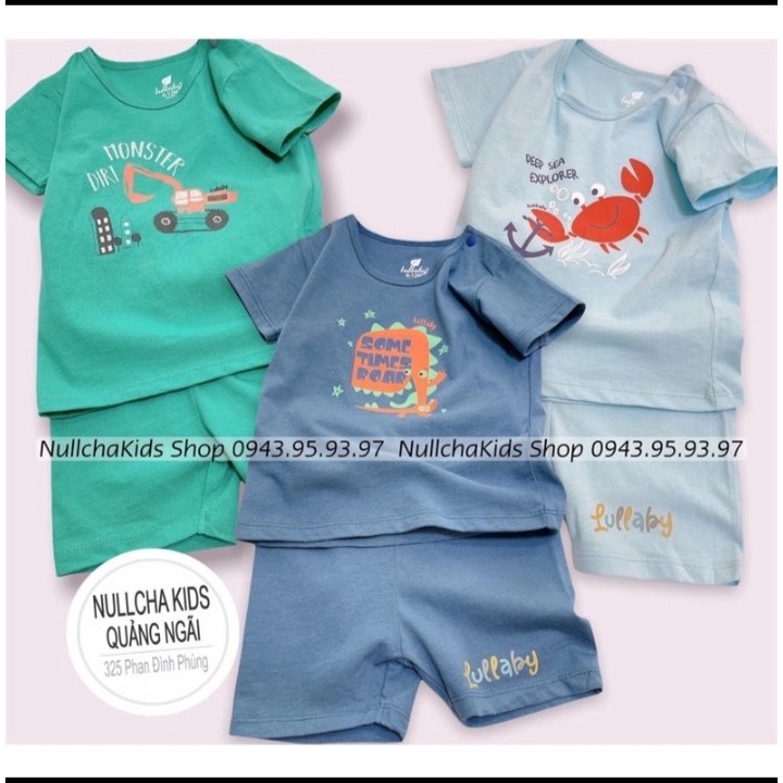 Bộ Cộc Tay Lullaby Cotton Cao Cấp Mềm Thoáng Mát In Hình Đáng Yêu Cho Bé Trai NH301M