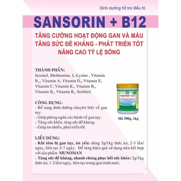 SANSORIN B12 BỔ GAN GIẢI ĐỘC GAN, LỢI MẬT, TẠO MÁU. [ MUA 5 TẶNG 1][SANDO]